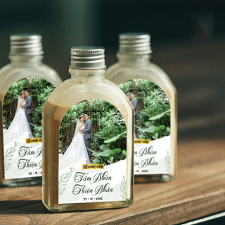 Tem nước suối trang trí đám cưới gia tiên