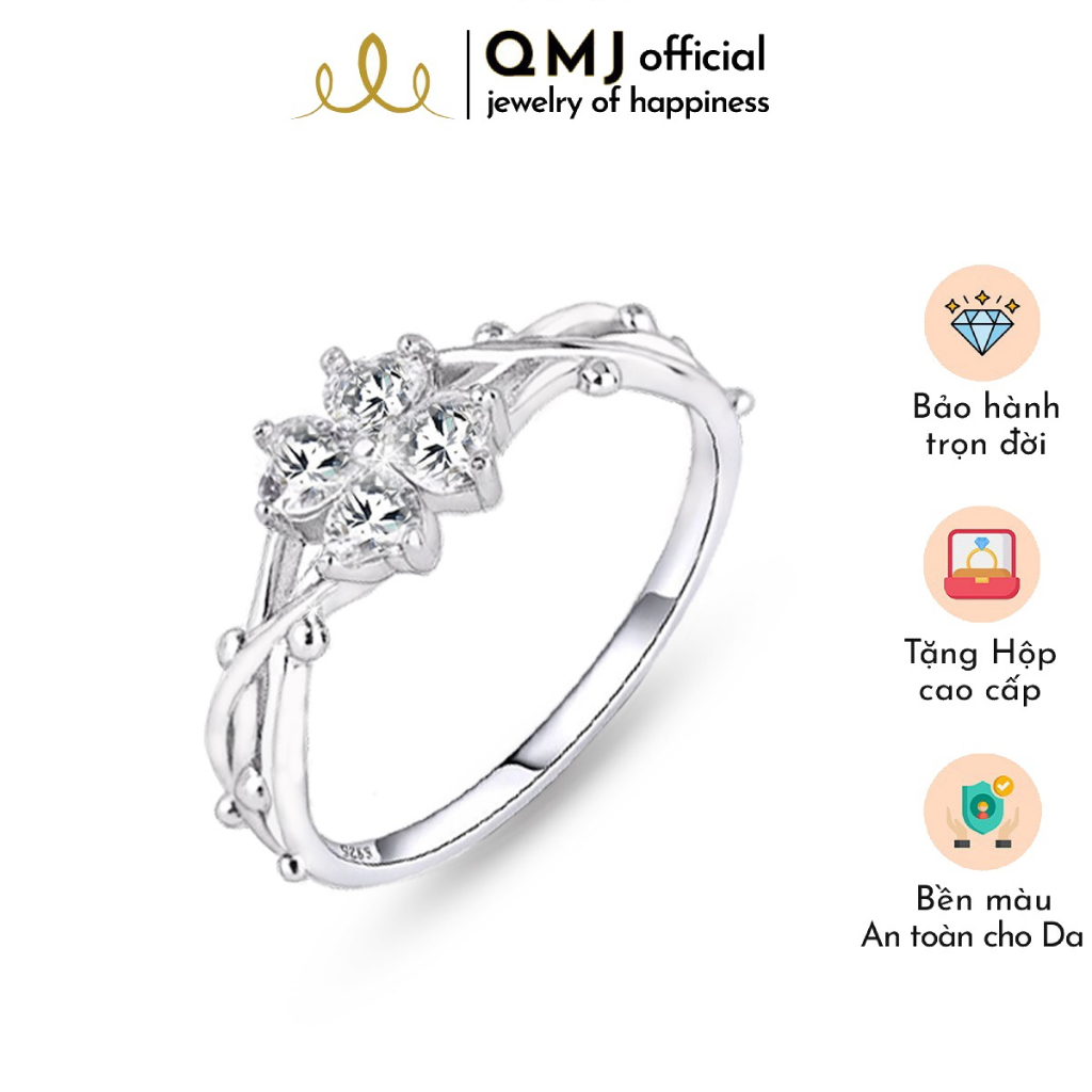 Nhẫn bạc nữ đẹp Cỏ Xuân đính đá cao cấp QMJ - Q248