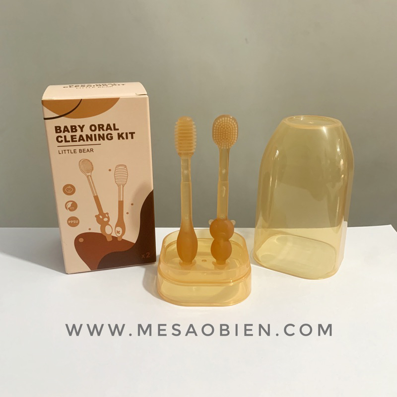 Set bàn chải và rơ lưỡi silicon cho bé