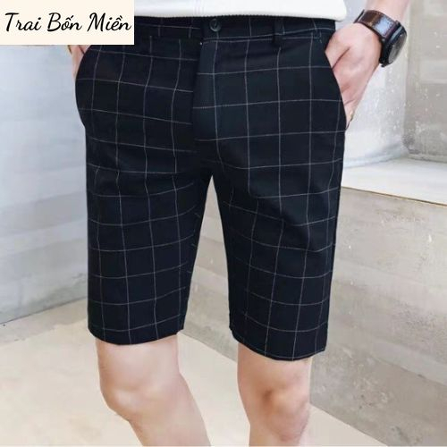 SIÊU PHẨM Quần Short Âu KẺ SỌC CARO, Vải COTTON 2 Chiều, Dáng THỜI TRANG Cao Cấp, Form Chuẩn Men Cho PHÁI MẠNH