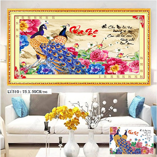 Tranh đính đá cha mẹ - kích thước 75 x 50cm