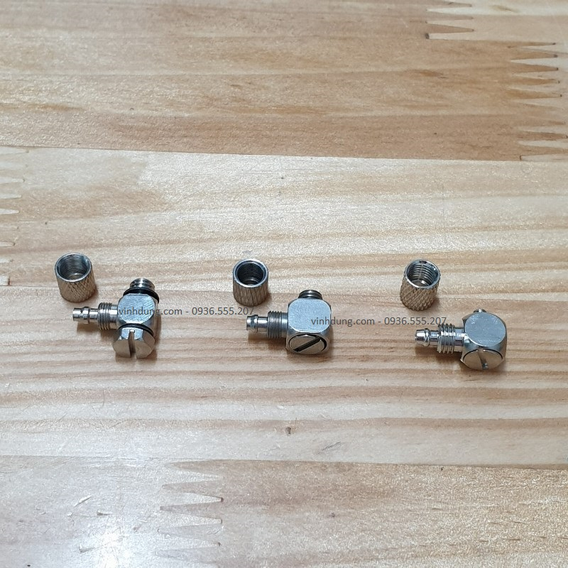 Đầu nối nhanh dạng xiết - góc ren M3/M5