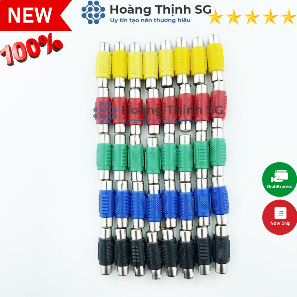 Đầu nối dây cáp RCA - RCA truyền âm thanh và hình ảnh chuyên dụng, Jack Đầu nối cáp loa AV/Audio  2 đầu âm