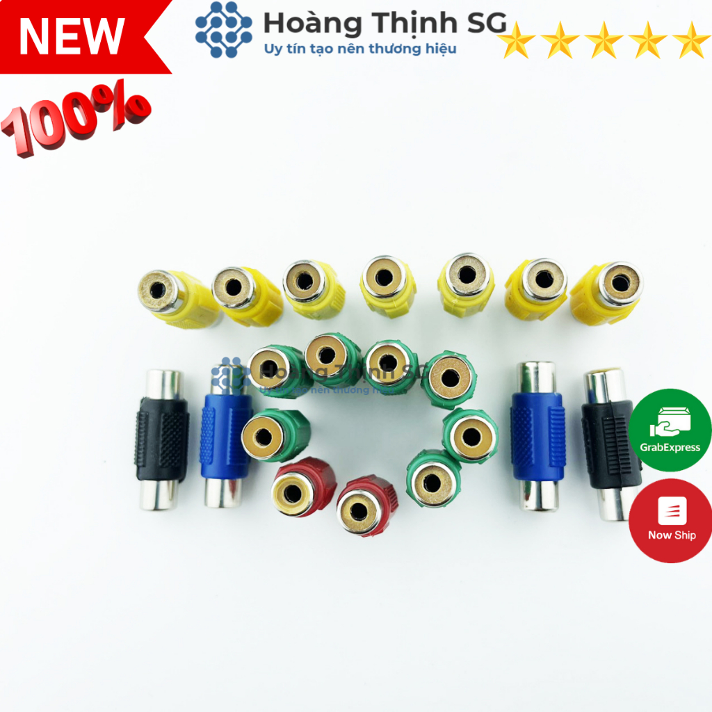 Đầu nối dây cáp RCA - RCA truyền âm thanh và hình ảnh chuyên dụng, Jack Đầu nối cáp loa AV/Audio  2 đầu âm