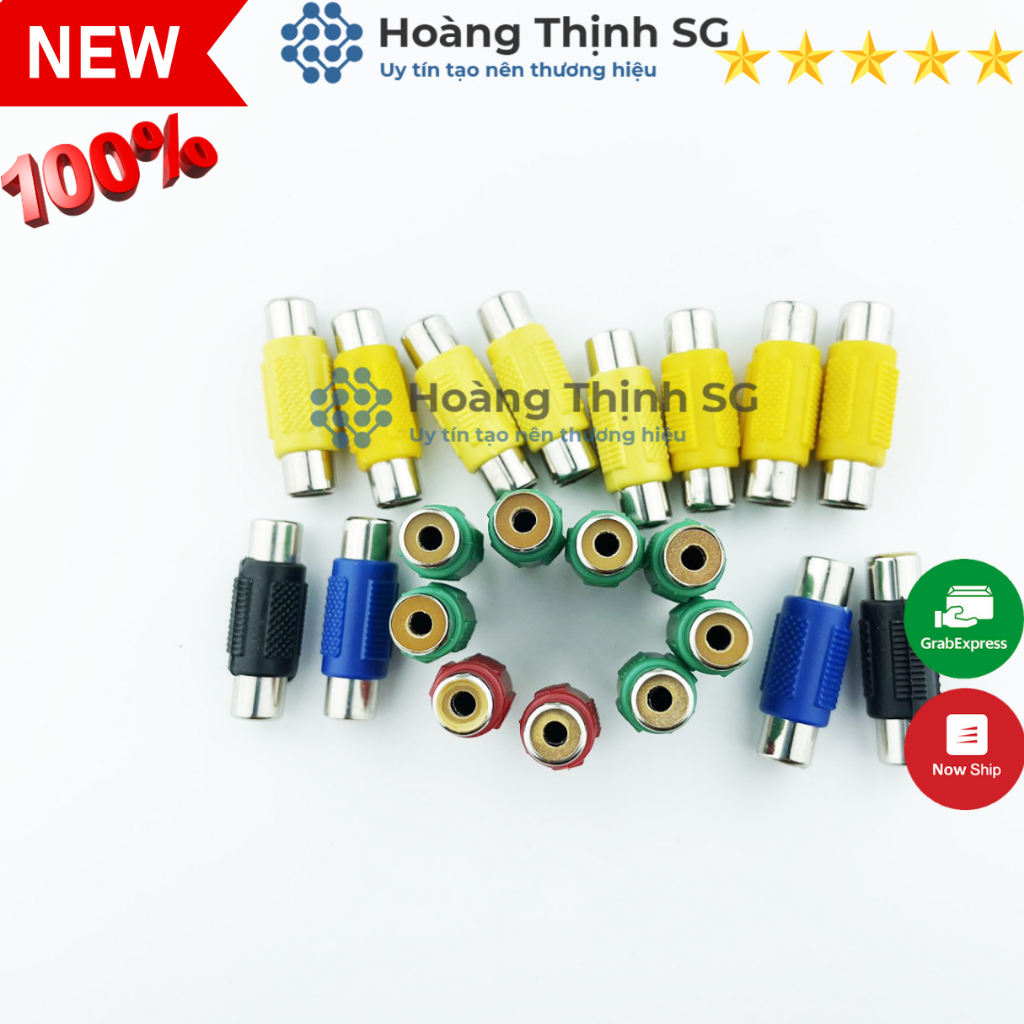 Đầu nối dây cáp RCA - RCA truyền âm thanh và hình ảnh chuyên dụng, Jack Đầu nối cáp loa AV/Audio  2 đầu âm