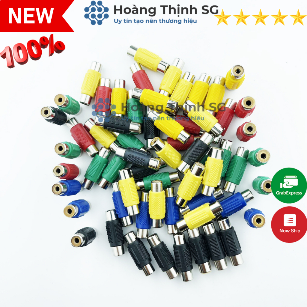 Đầu nối dây cáp RCA - RCA truyền âm thanh và hình ảnh chuyên dụng, Jack Đầu nối cáp loa AV/Audio  2 đầu âm