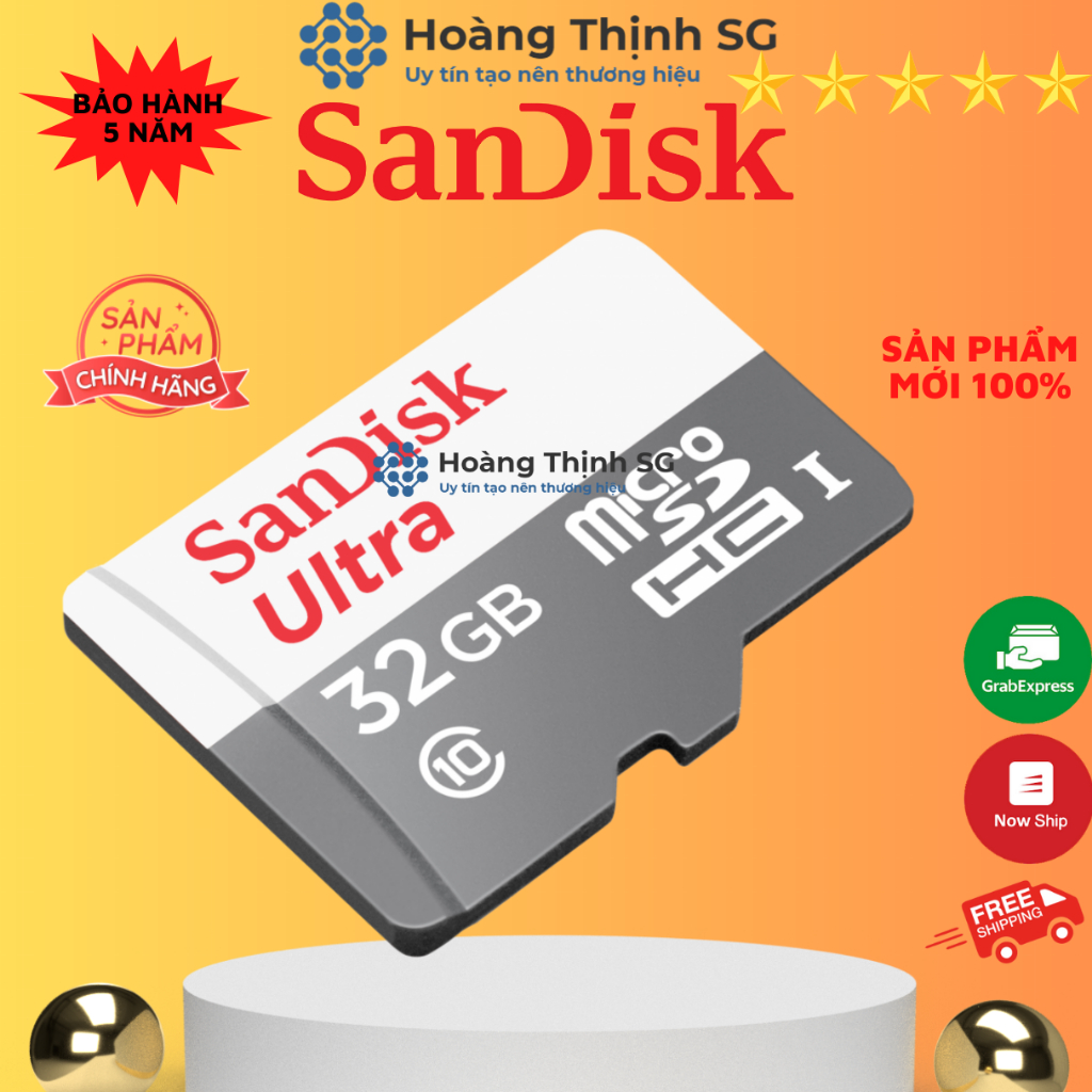 Thẻ nhớ SanDisk 32GB 64GB 128GB MicroSDXC, Tốc độ cao 100MB/S, bảo hành chính hãng 5 năm