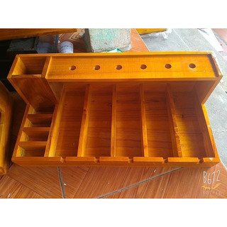 Khay đựng tông đơ gỗ thông đặc thịt mịn bóng 2024
