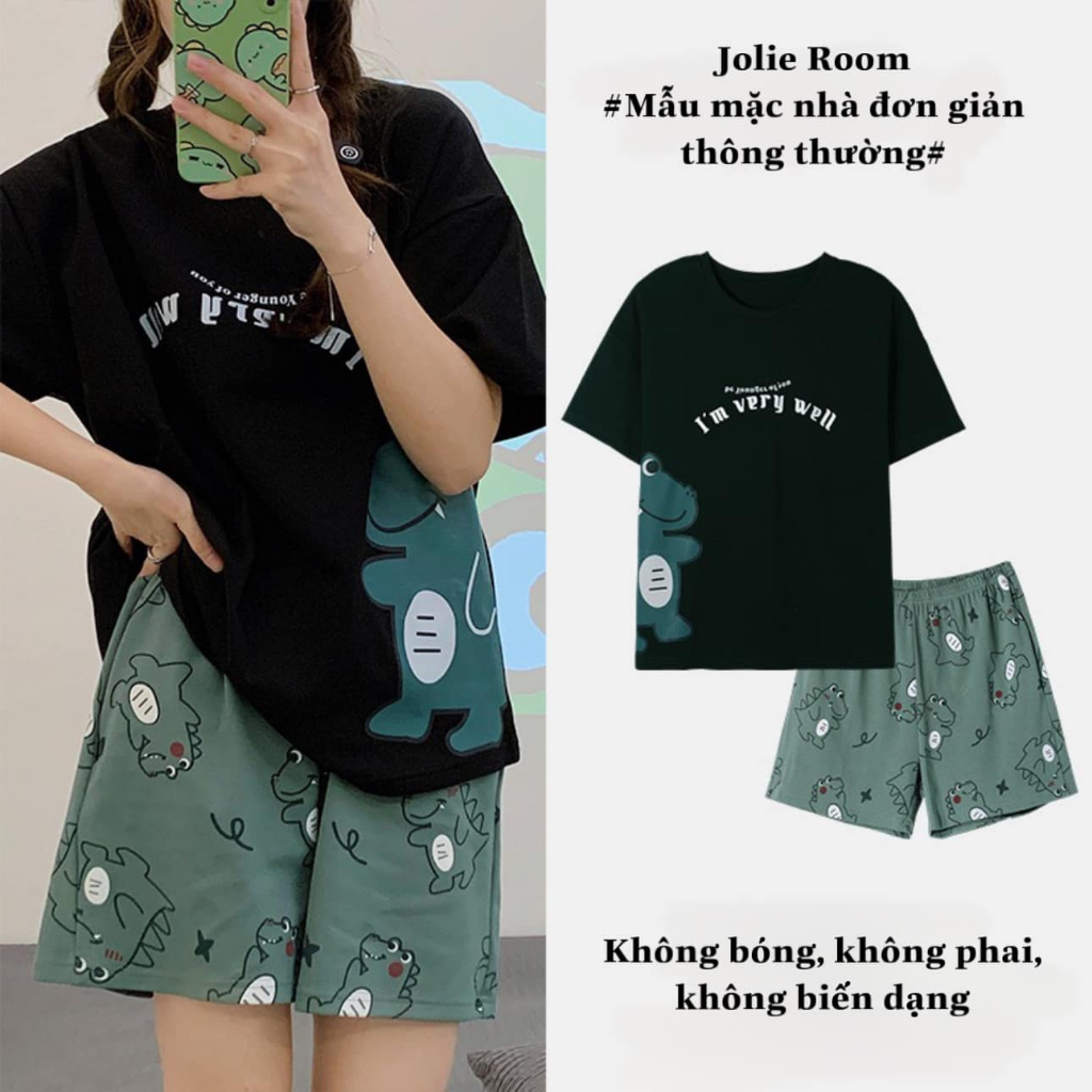 Bộ Mặc Nhà Cộc Tay Cotton Được Làm Từ Chất Liệu Cotton Mềm Mại, Thoáng Mát và Thấm Hút Mồ Hôi Tốt