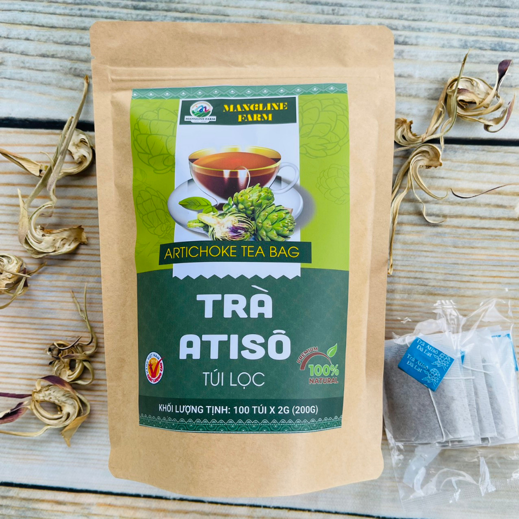 Trà Atiso túi lọc Mangline Farm Đà Lạt gói 100 túi đồ uống thanh nhiệt giúp làm đẹp da mặt