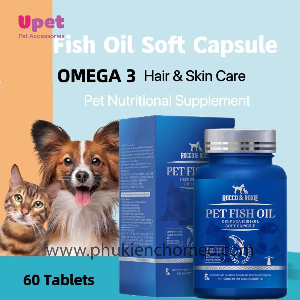 Viên dầu cá bổ sung OMEGA-3 cho chó và mèo cung cấp dinh dưỡng cần thiết cho tim , da và lông.