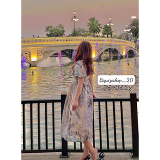 Bigsize: Đầm đi biển voan ly eo
