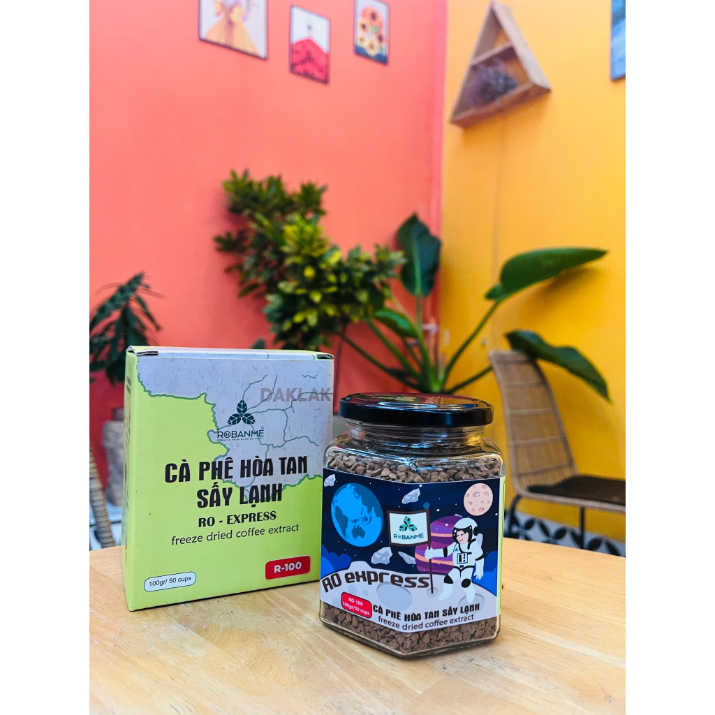 Cà Phê Hòa Tan Sấy lạnh Robanme 100% Robusta Nguyên Chất 100g