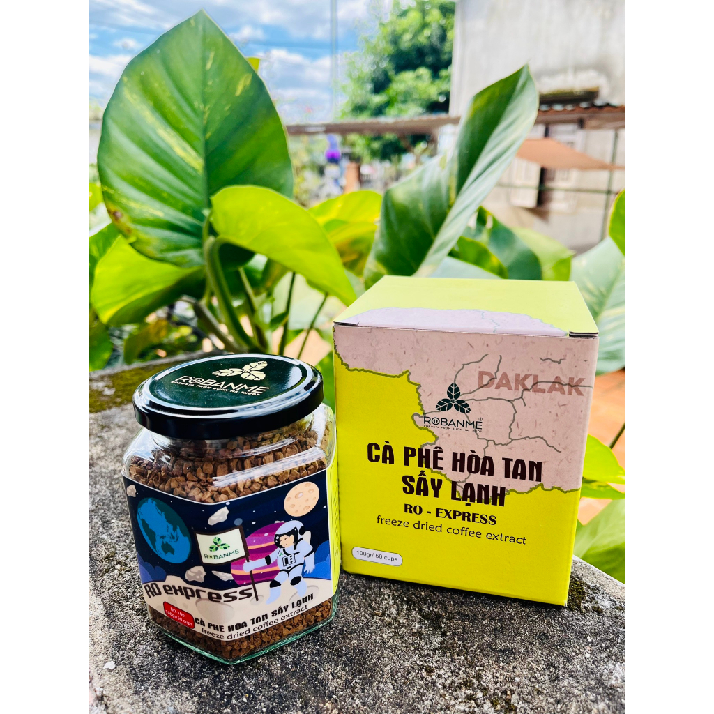 Cà Phê Hòa Tan Sấy lạnh Robanme 100% Robusta Nguyên Chất 100g