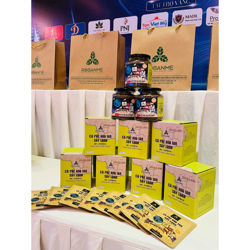 Cà Phê Hòa Tan Sấy lạnh Robanme 100% Robusta Nguyên Chất 100g