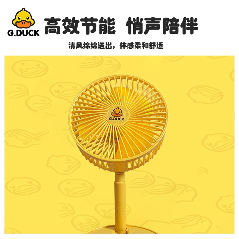 Quạt Super Tích Điện Để Bàn Con Vịt Vàng Mini Gấp Gọn Tiện Dụng 3 Cấp Độ Gió Siêu Bền Cáp Sạc USB Tiện Lợi