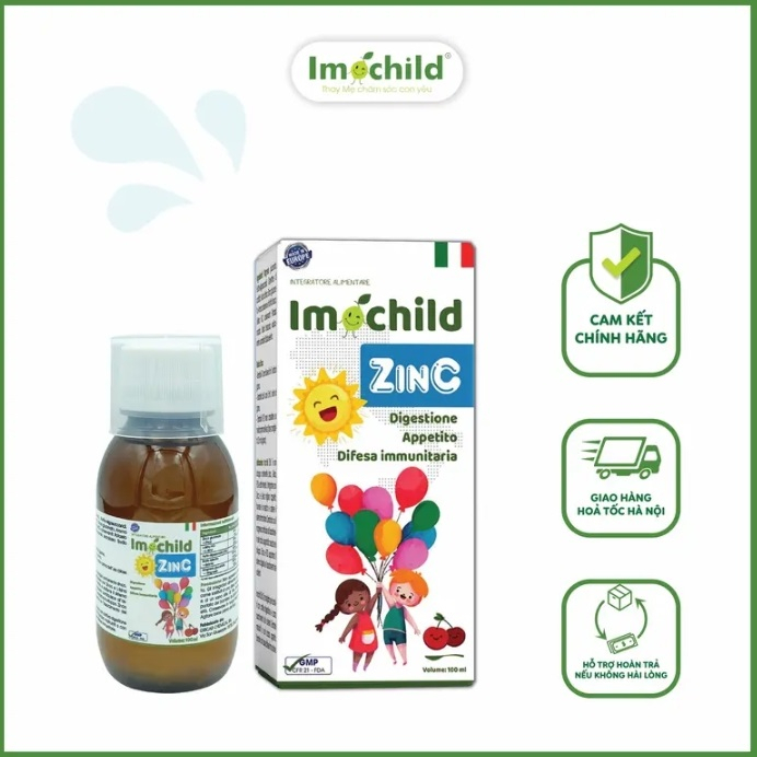 Siro ăn ngon Imochild ZinC 100ml nhập khẩu chính hãng Italy bổ sung kẽm lysin vitamin giúp bé ăn ngon