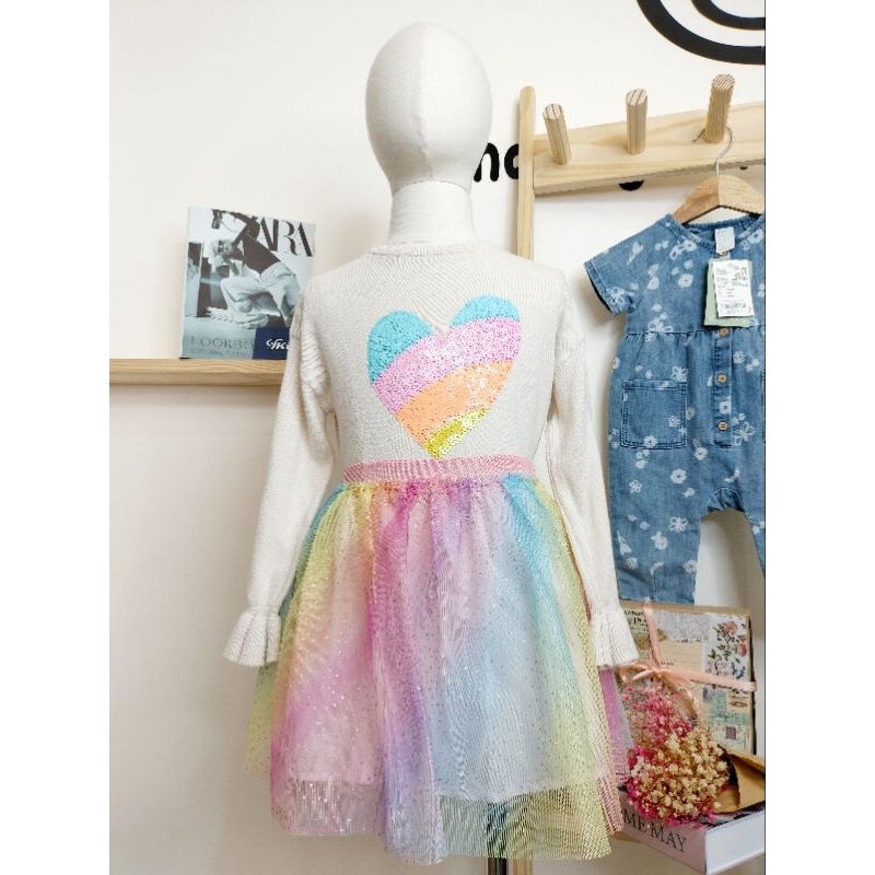 Sét áo cầu vồng và chân váy bé gái H&M Authentic