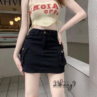 Chân váy chữ A kaki túi hộp