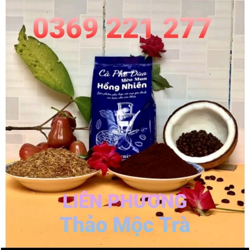 500gr Cà phê dừa pha phin_ Mèo Mun_ Hồng Nhiên