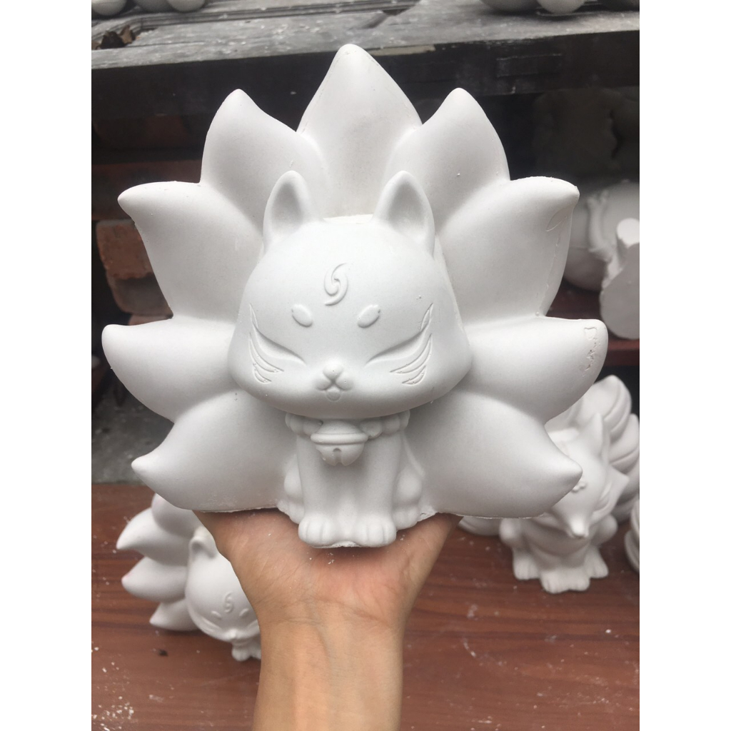 Tượng tô màu Hồ Ly- Tượng tô cho bé tặng kèm cọ và màu vẽ acrylic