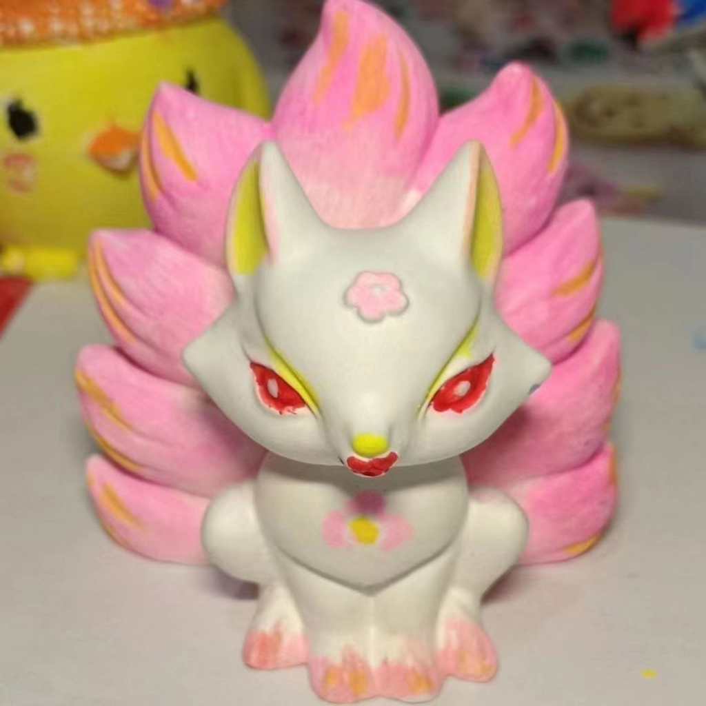 Tượng tô màu Hồ Ly- Tượng tô cho bé tặng kèm cọ và màu vẽ acrylic