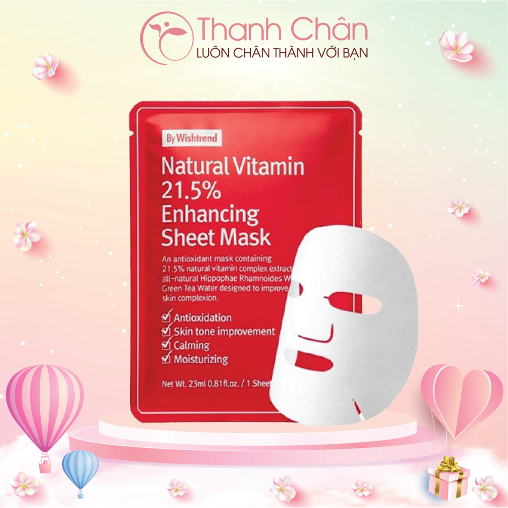 Mặt Nạ By Wishtrend Natural Vitamin 21.5 Enhancing Sheet Mask 23ml