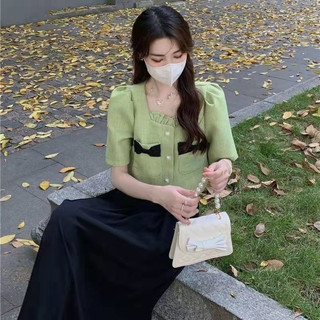 Set váy tiểu thư cúc nơ Ngọc cao cấp, sang chảnh - Hàng có sẵn