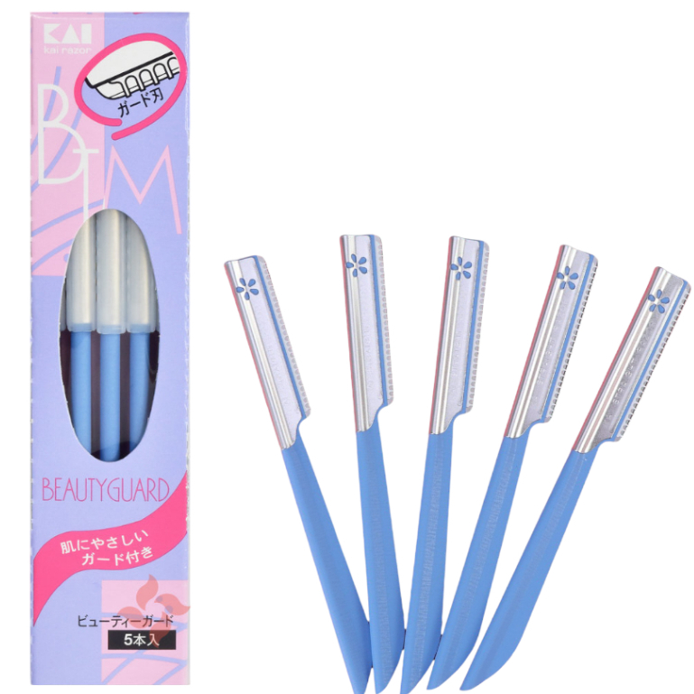 Dao Cạo Lông Mày Cán Dài Lưỡi Thép Không Gỉ Kai Beauty Guard 06616
