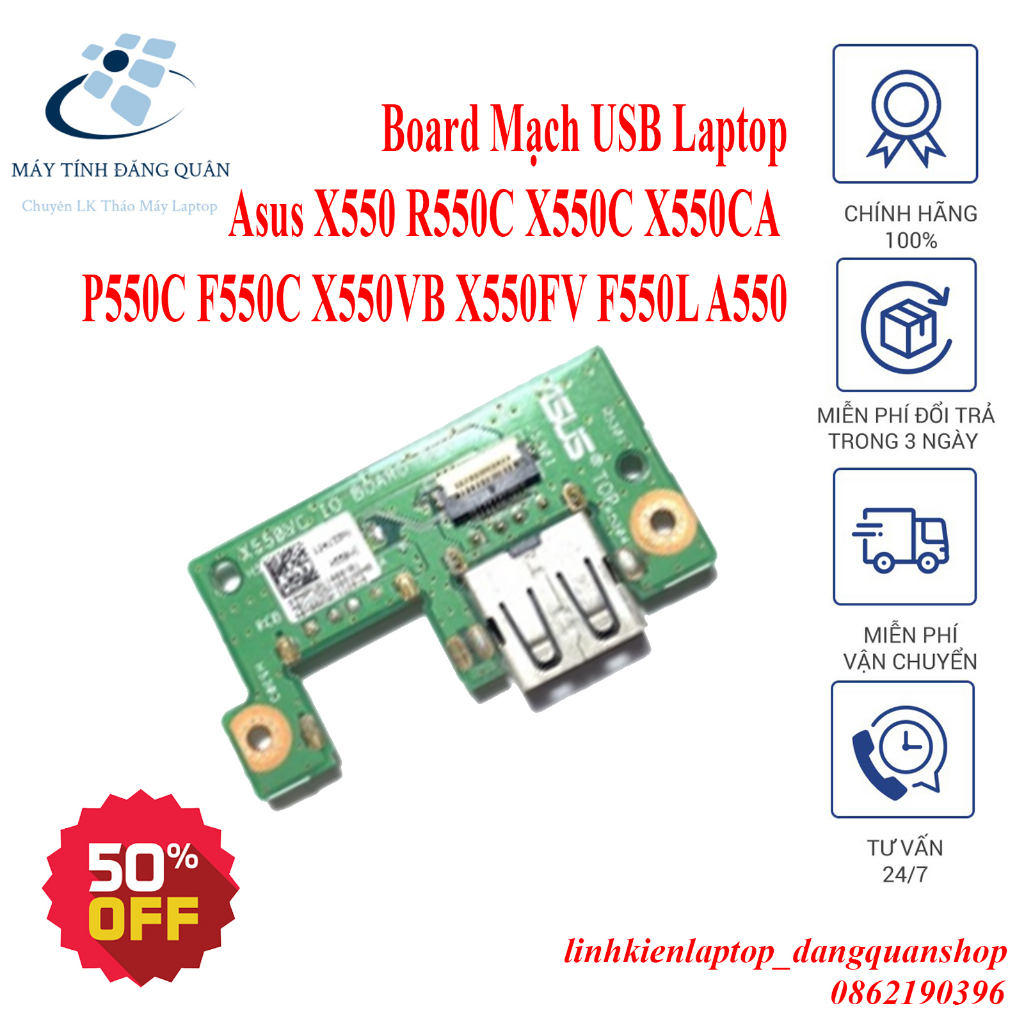 Bo Cổng USB Laptop Chính Hãng Asus X550 R550C X550C X550CA P550C F550C X550VB X550FV F550L A550 69N0PGB11A00