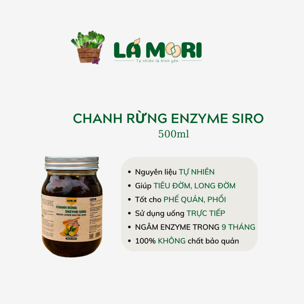 1 lít chanh rừng emzyme ngâm mật ong tốt cho sức khỏe mẹ và bé giúp đẩy đờm, giảm rát họng - Lá Mori