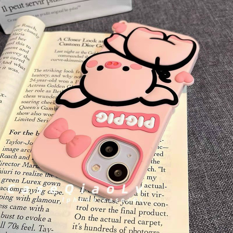 Ốp lưng iphone heo hồng  6plus/6splus/7plus/8plus/ x/xs/xsmax/11/12/13/14/pro/max/plus/promax