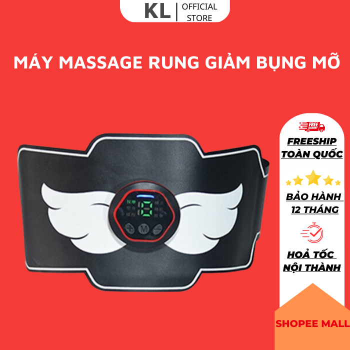 Máy Massage Bụng KHANHLY Máy Rung Giảm Mỡ Bụng, Đai Rung Nóng 6 Chế Độ Cường Độ 15 Cấp