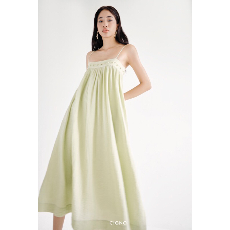 CIGNO-đầm 2 dây maxi cách điệu Beany dress