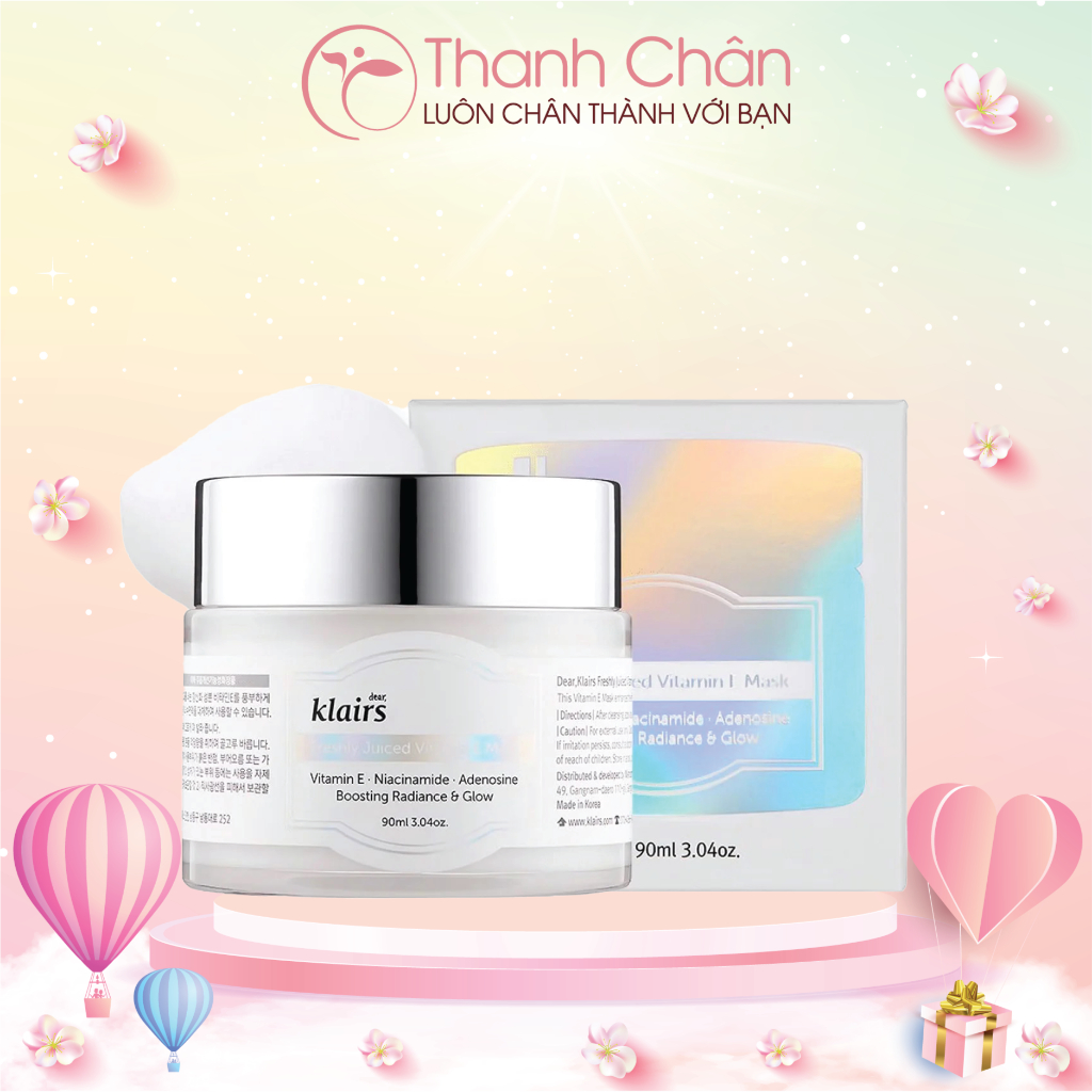 Mặt nạ ngủ dưỡng ẩm, sáng da, chống lão hóa Klairs Freshly Juiced Vitamin E Mask 90ml