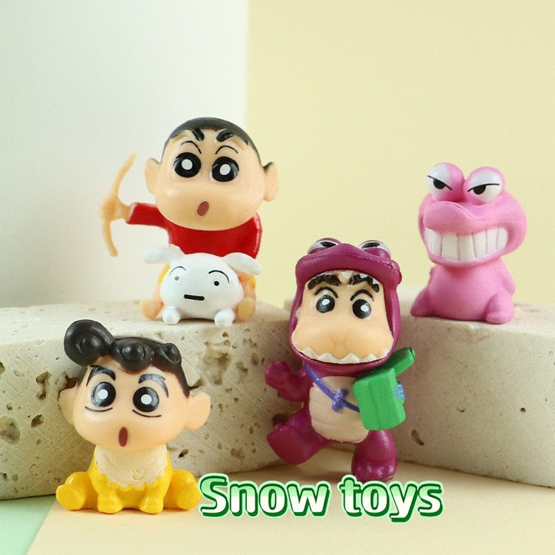 Mô hình Shin Cậu bé bút chì - Set 8 mô hình mini - Nohara Shinosuke Kazama Toru Sakurada Nene Sato Masao Bo - Cao 3~4cm