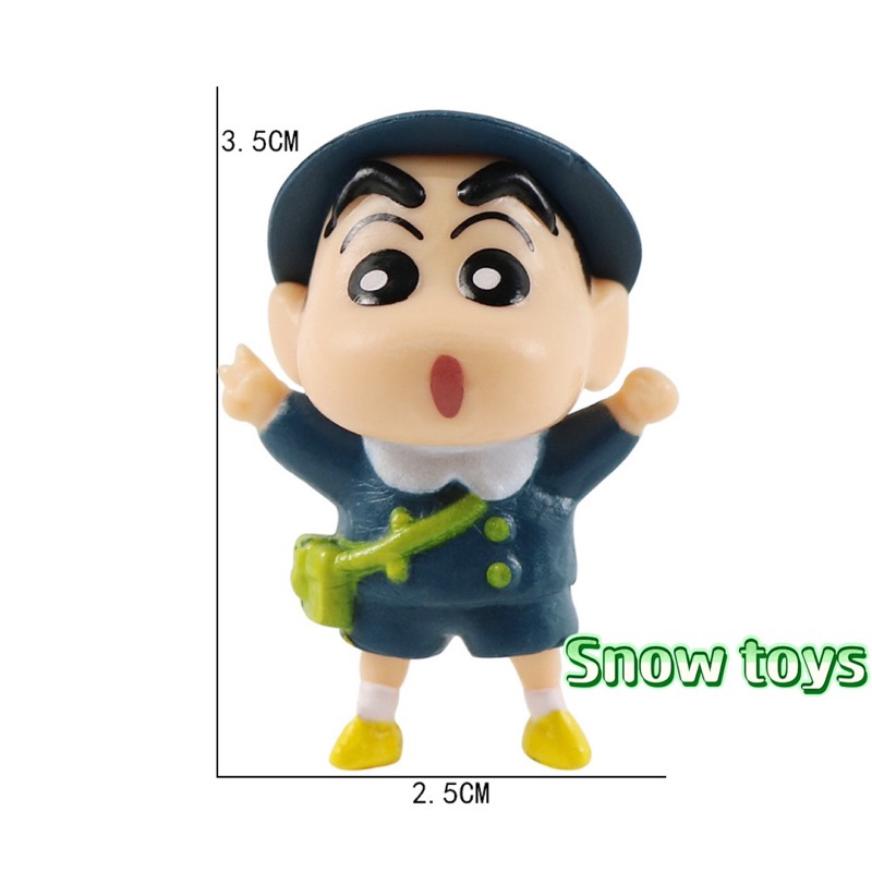 Mô hình Shin Cậu bé bút chì - Set 8 mô hình mini - Nohara Shinosuke Kazama Toru Sakurada Nene Sato Masao Bo - Cao 3~4cm