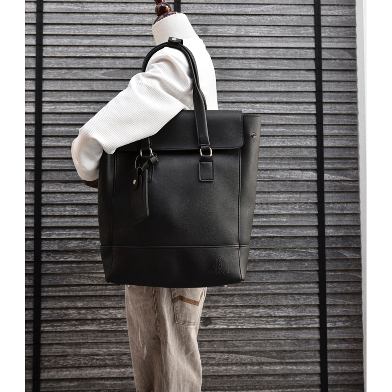 Túi da KHÔISTORE | Max_Túi tote balo đeo chéo đa năng_Túi thiết kế_Hàng thủ công_Túi du lịch_Công sở_Màu đen