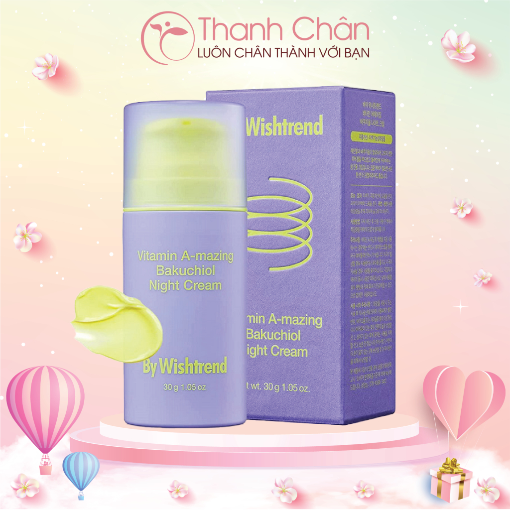 Kem dưỡng By Wishtrend Vitamin A-mazing Bakuchiol Night Cream 30g ngừa lão hóa