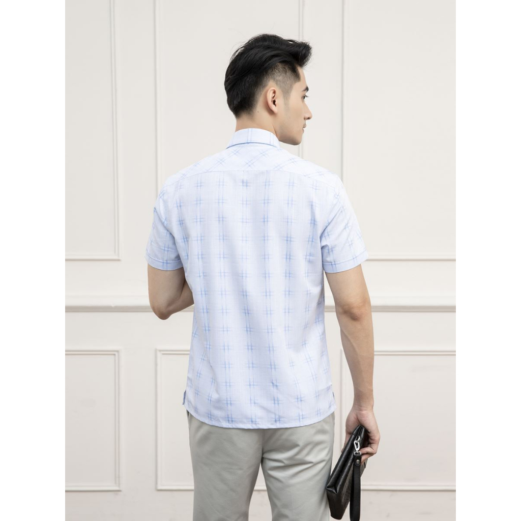Áo sơ mi ngắn tay nam Aristino  sợi sồi mềm mát form rộng ASS157S1