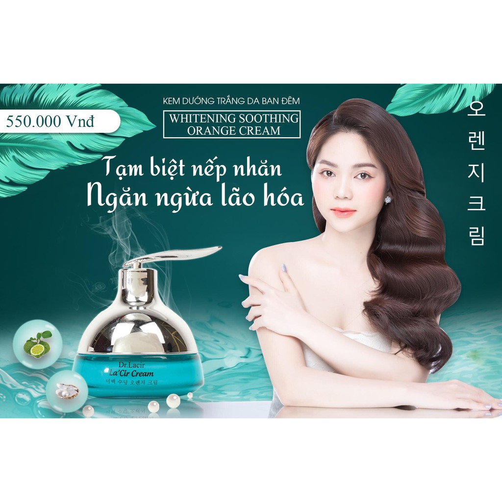 Combo kem chống nắng dưỡng da ban ngày cool cream và cấp ẩm ban đêm dr lacir whitening drlacir