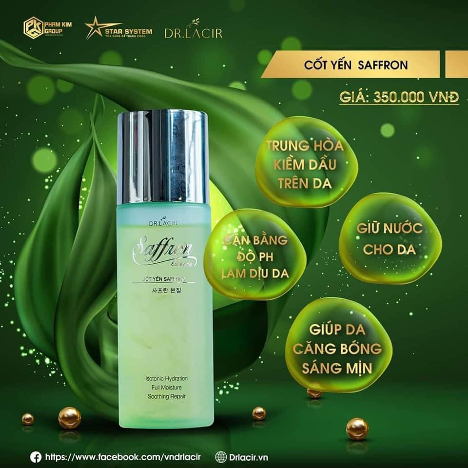 Combo Toner dr lacir tinh thể bạc hà mint crystal và cốt yến saffron cấp ẩm dưỡng da drlacir (CHÍNH HÃNG)