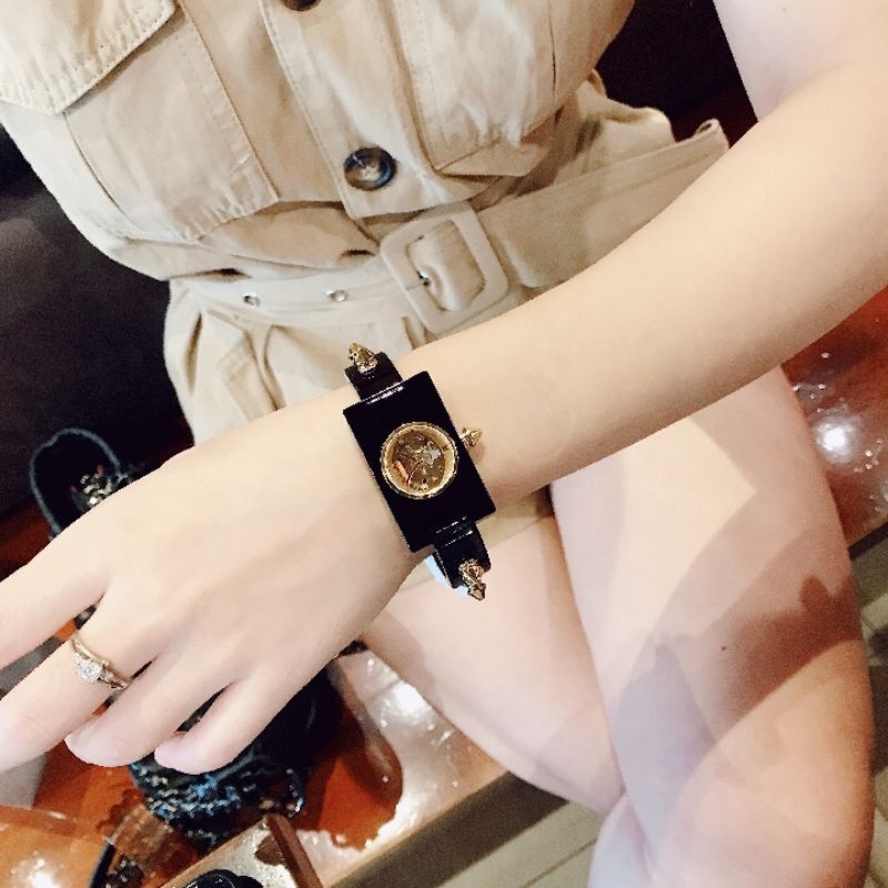 Đồng hồ nữ cao cấp Gucci lộ cơ máy Thụy Sĩ size 24x40mm dây da vs thiết kế độc đáo bảo hành 2 năm