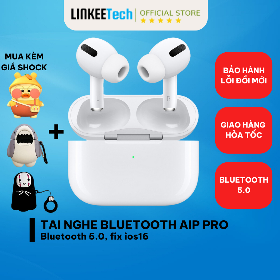 Tai Nghe Không Dây Bluetooth Pro Gen 2 Âm Thanh Hifi Kết Hợp Micro Rõ Trâu Cảm Ứng Chạm Định Vị Đổi Tên - Linkeetech