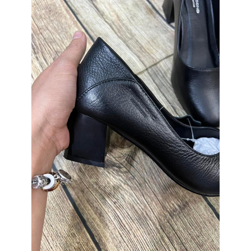 Giày cao gót da thật đế vuông cao 5cm
