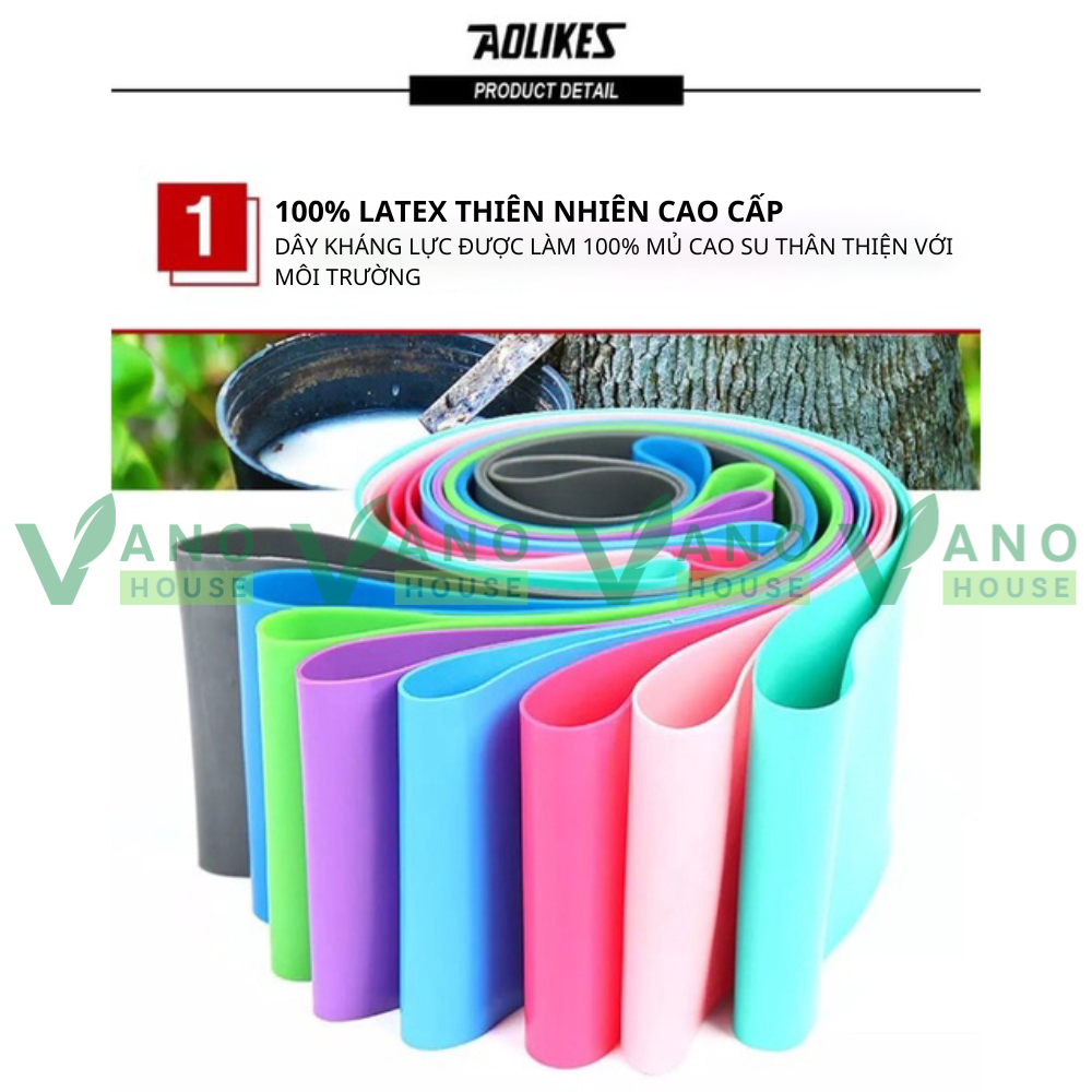 Dây Miniband Aolikes Kháng Lực Tập Gym Tập Chân Mông Tay Đùi Cao Su Đàn Hồi Nam Nữ AL3601