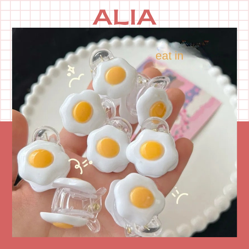 Kẹp Tóc Mái Hình Trứng Ốp La Dễ Thương Dành Cho Con Gái
