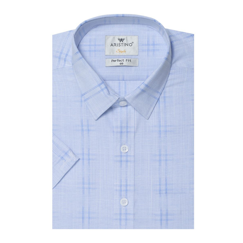 Áo sơ mi ngắn tay nam Aristino  sợi sồi mềm mát form rộng ASS157S1