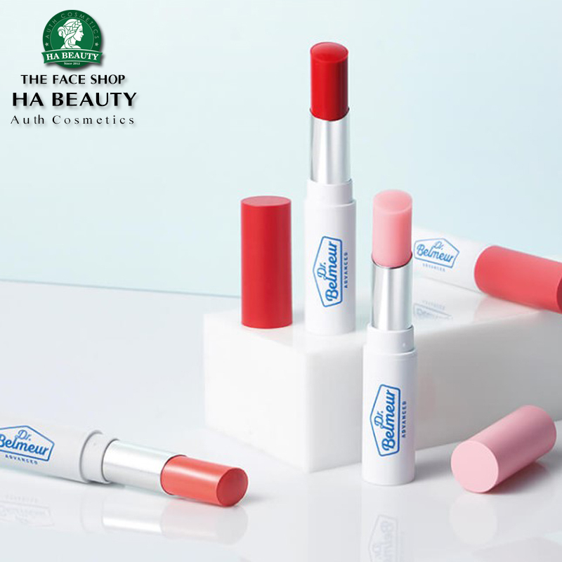Son dưỡng môi có màu siêu mềm môi dưỡng ẩm hồng hào căng mướt The Face Shop Dr Belmeur Advanced Cica Touch Lip Balm 5.5g