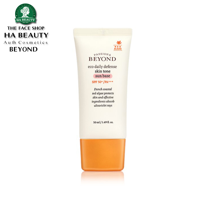 Kem chống nắng kiêm kem lót nền trang điểm nâng tông BEYOND eco daily defense skin tone sun base SPF50+PA+++ 50ml